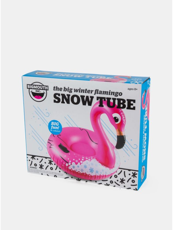 Ružový nafukovací klzák na sneh v tvare plameniaka Big Mouth Inc.