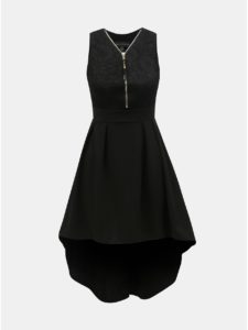 Čierne šaty s čipkovaným topom Mela London