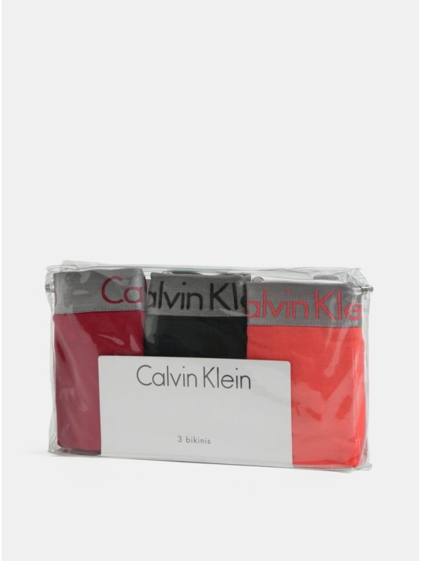 Balenie troch nohavičiek v oranžovej, červenej a čiernej farbe Calvin Klein Underwear