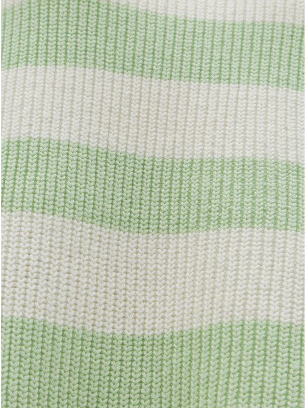 Krémovo–zelený pruhovaný voľný sveter Selected Femme Neo