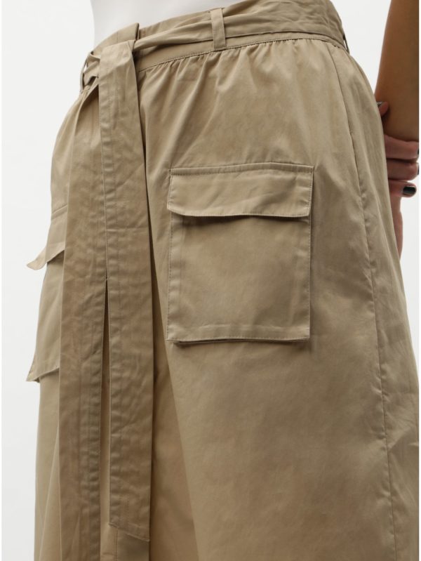 Béžová sukňa s vreckami VILA Nyala