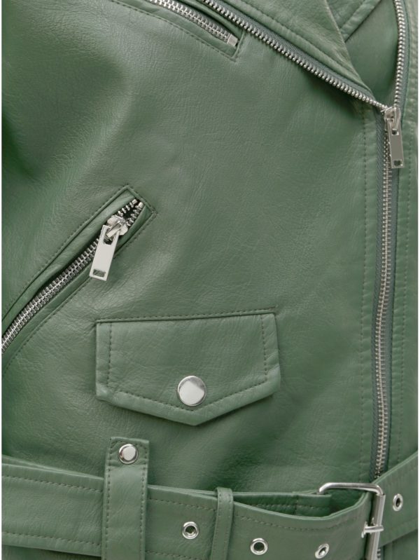 Zelená koženková bunda VILA Jane