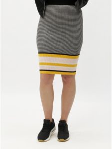 Žlto–sivá vzorovaná puzdrová sukňa ONLY Sigrid
