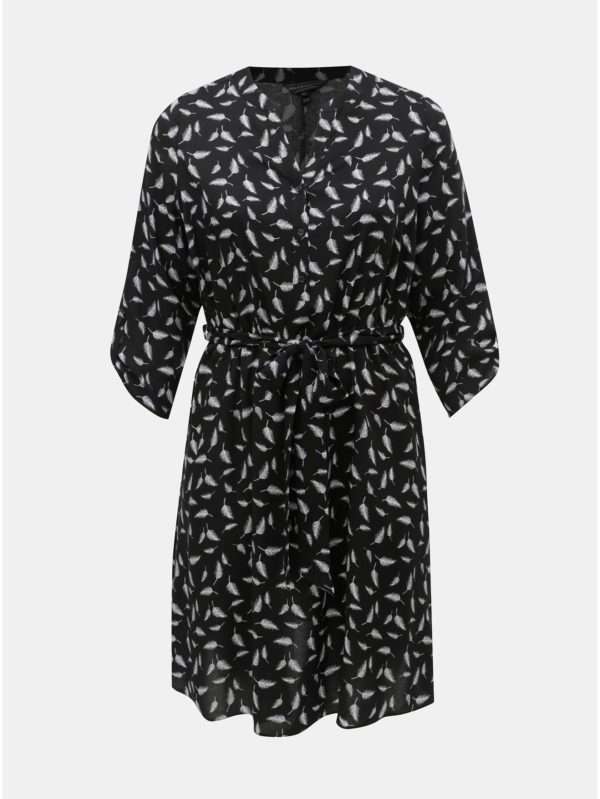 Čierne šaty s motívom pierok Billie & Blossom Curve