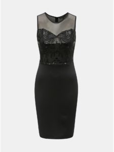Čierne puzdrové šaty s flitrami Scarlett B