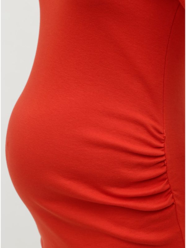Červené tehotenské tričko s 3/4 rukávom Dorothy Perkins Maternity