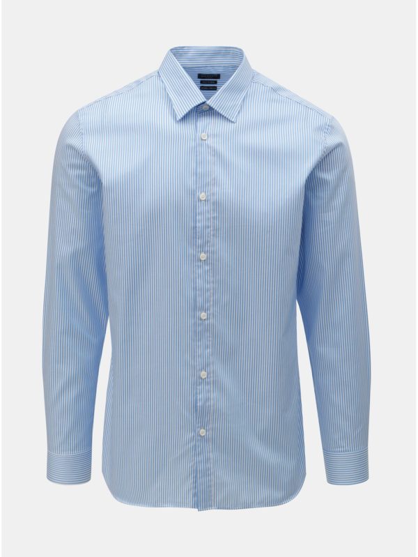 Bielo–modrá pruhovaná slim fit košeľa Selected Homme Slimpen