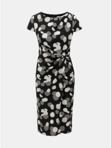 Čierne bodkované puzdrové šaty Lily & Franc by Dorothy Perkins