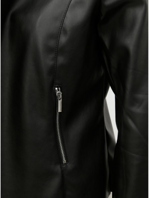 Čierna koženková bunda Dorothy Perkins