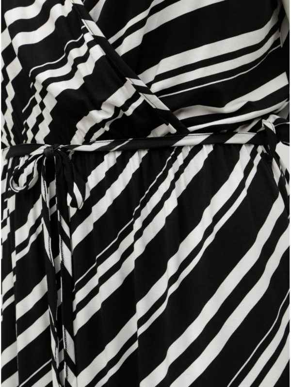 Bielo–čierne pruhované maxišaty Dorothy Perkins Curve