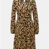Čierno–béžové šaty s gepardím vzorom Dorothy Perkins