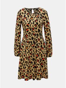Čierno–béžové šaty s gepardím vzorom Dorothy Perkins