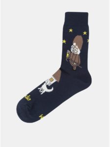 Tmavomodré unisex ponožky Fusakle Deduško večerníček