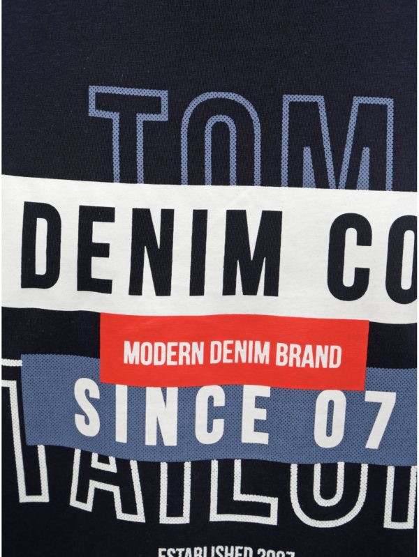 Tmavomodré pánske tričko s potlačou Tom Tailor Denim