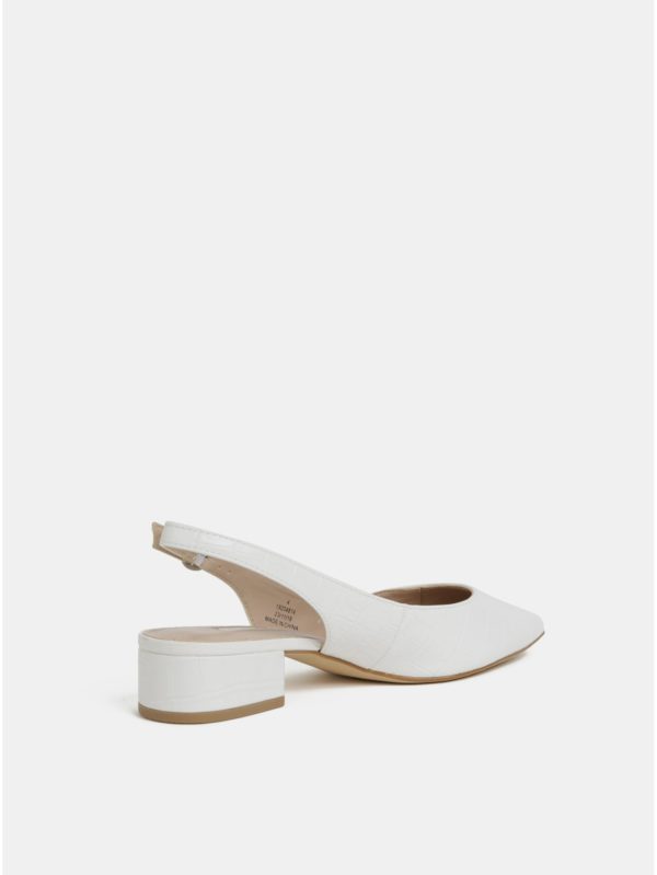 Biele sandálky s krokodílím vzorom Dorothy Perkins