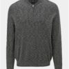 Tmavosivý melírovaný sveter so zipsom Burton Menswear London