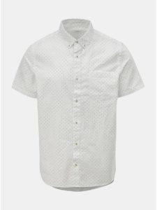 Biela bodkovaná košeľa s krátkym rukávom Burton Menswear London