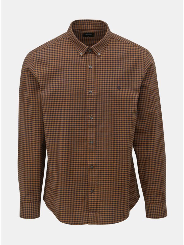 Čierno–hnedá kockovaná košeľa Burton Menswear London