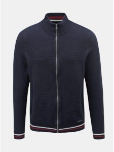 Tmavomodrý sveter na zips Burton Menswear London