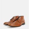 Hnedé pánske kožené členkové topánky Burton Menswear London