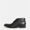 Čierne pánske kožené členkové topánky Burton Menswear London