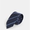 Tmavomodrá pruhovaná slim kravata Burton Menswear London