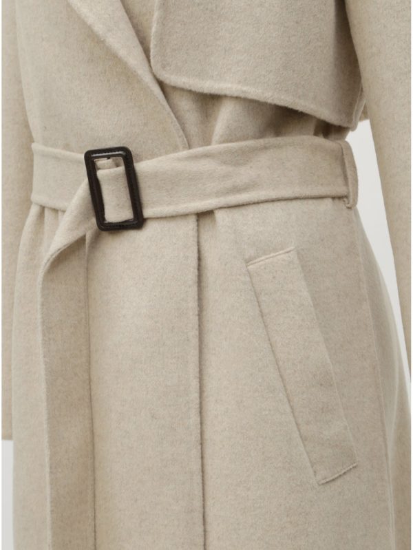 Béžový vlnený kabát Selected Femme Tana