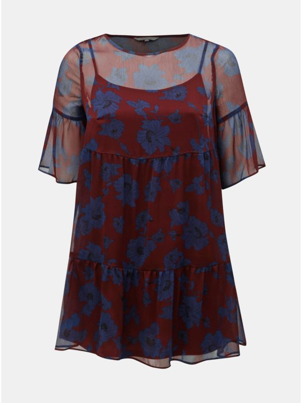 Modro–vínové kvetované šaty ONLY CARMACOMA Sympha