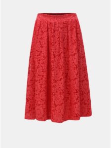 Červená čipkovaná sukňa ONLY Skylar