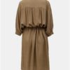 Hnedé ľanové oversize košeľové šaty VILA Linnan