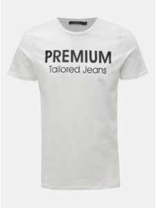 Biele slim fit tričko s potlačou Jack & Jones Logo