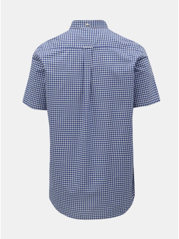 Bielo–modrá kockovaná regular fit košeľa GANT