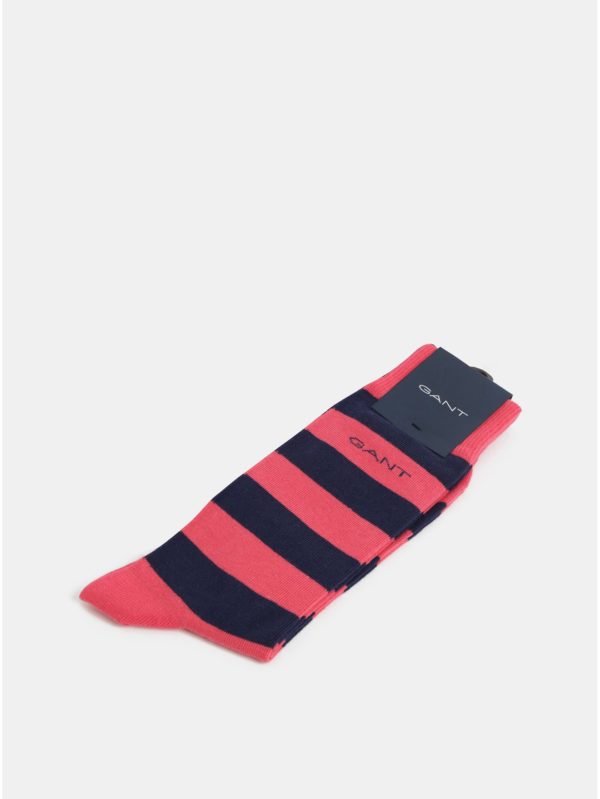 Modro–červené pruhované ponožky GANT
