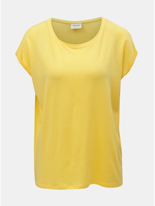 Žlté voľné basic tričko VERO MODA AWARE Mava