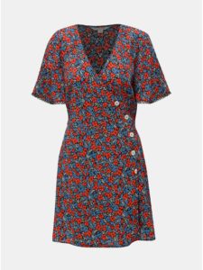 Modro–červené kvetované šaty Miss Selfridge