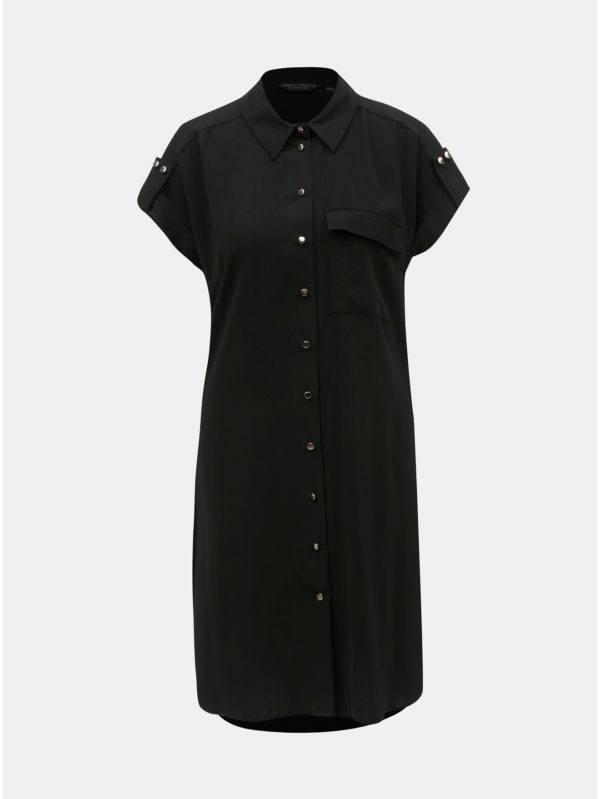 Čierne košeľové šaty s opaskom Dorothy Perkins