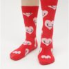 Červené dámske ponožky s motívom srdiečok Happy Socks Smiley Heart