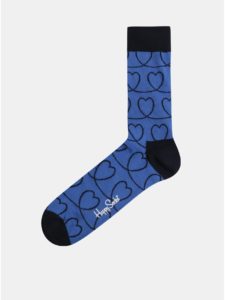 Modré ponožky s motívom srdiečok Happy Socks Loveline