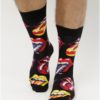 Čierne pánske ponožky s motívom Happy Socks Rolling Stones