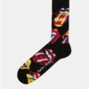 Čierne pánske ponožky s motívom Happy Socks Rolling Stones