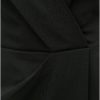 Čierne šaty s prekladaným výstrihom Dorothy Perkins Petite