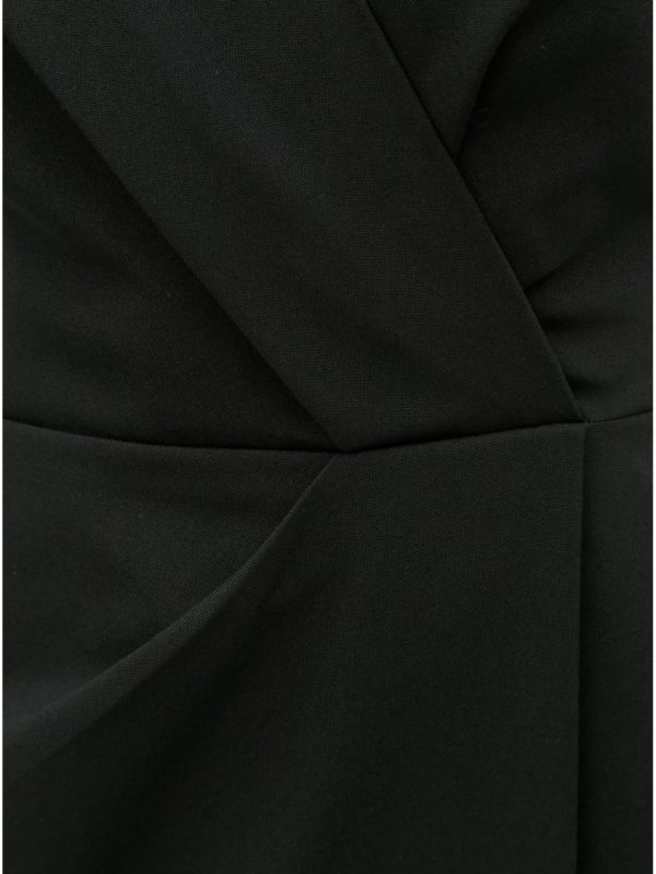 Čierne šaty s prekladaným výstrihom Dorothy Perkins Petite