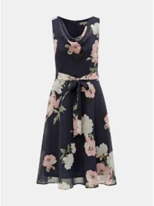 Tmavomodré kvetované šaty Billie & Blossom