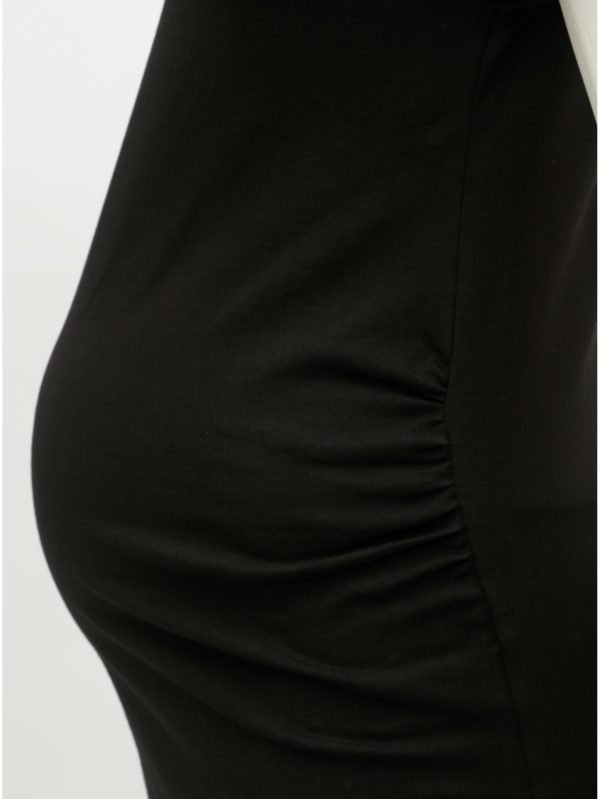 Čierne tehotenské tričko s madeirou Dorothy Perkins Maternity