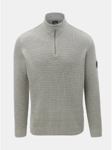 Sivý sveter so zipsom Burton Menswear London