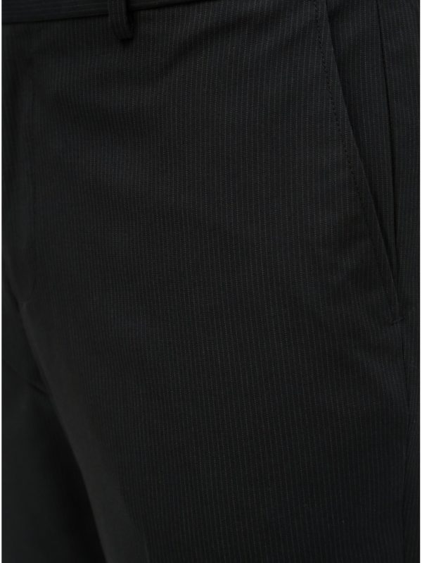 Čierne pruhované tailored fit nohavice Burton Menswear London