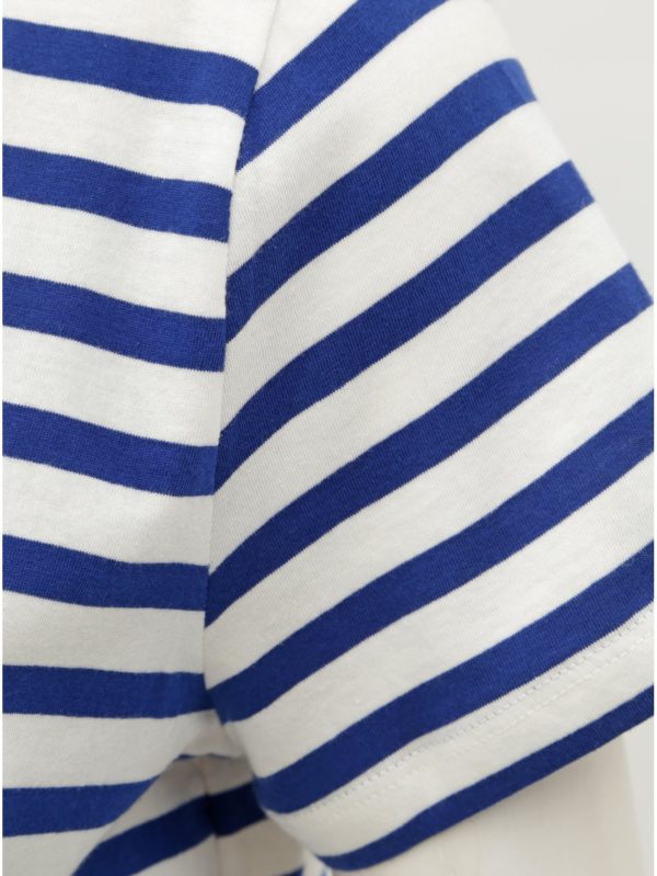 Bielo–modré pruhované basic tričko ONLY Brave