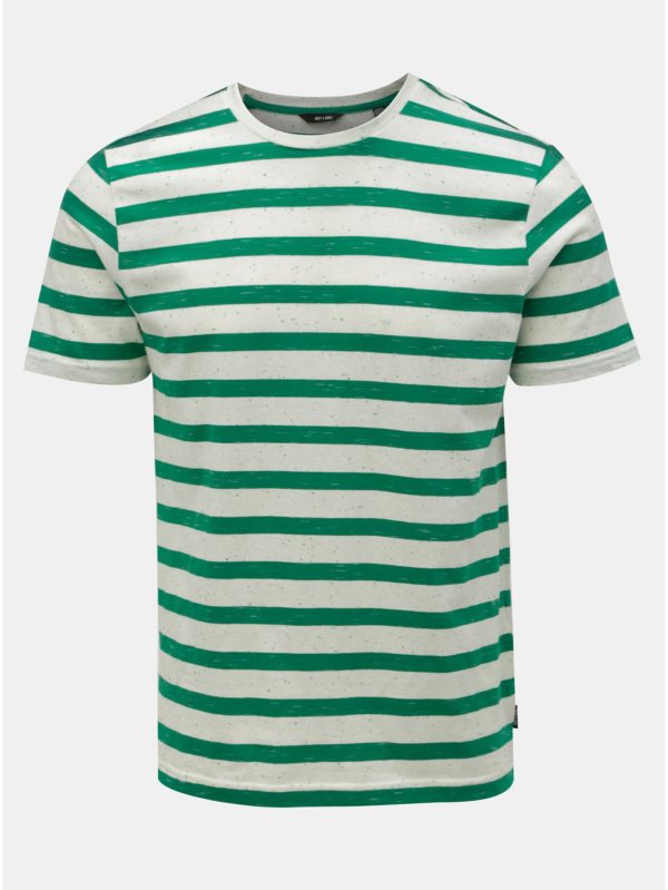 Zeleno–biele pruhované tričko ONLY & SONS Elky