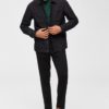 Čierne skrátené skinny fit nohavice Selected Homme Jersey