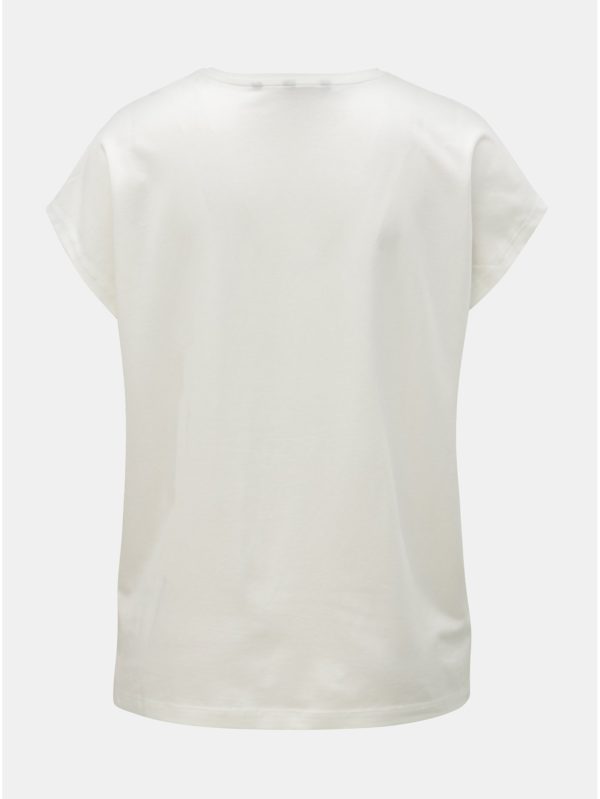 Krémové tričko s výšivkou VERO MODA Clia